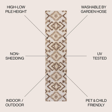 Sumak High-low Pile Neutral Diamond Kilim Area Rug